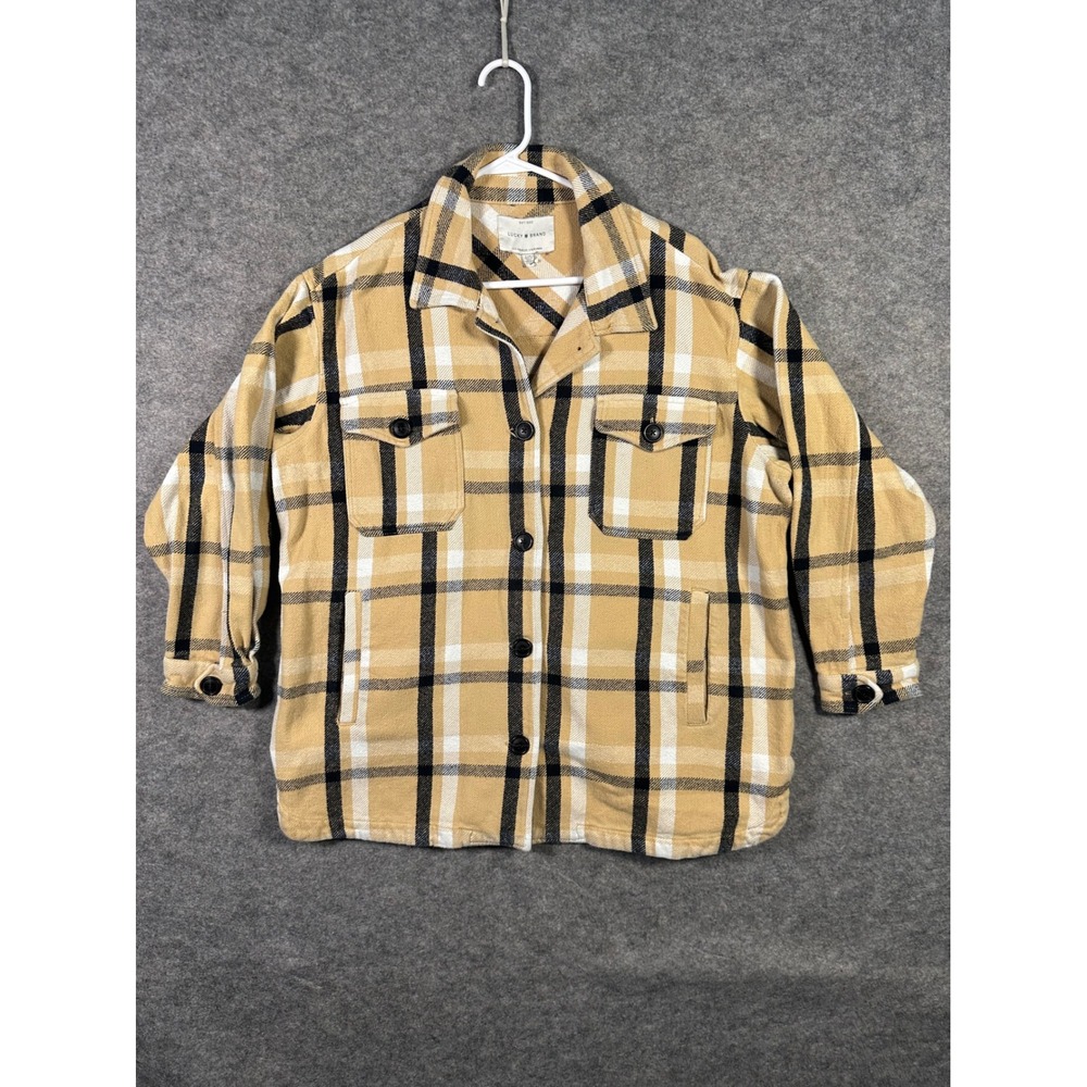 Lucky Brand Menswear Plaid Flannel Shirt Jacket Button Down L Large